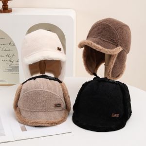 MUSCLEX Thickened Winter Hat Velvet Lining Warm Faux Fur Hat Casual Windproof Earflaps Hat For Women