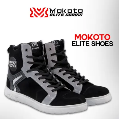 MOKOTO ELITE SERIES HIGH CUT RIDING SHOES WITH GAMUZA RUBBER BODY AND REFLECTIVE LINES SPEEDMOTO