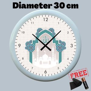 Jam Dinding ISLAMIC Series Kaligrafi Masjid Muslim Islam Sweep Silent Movement 30cm