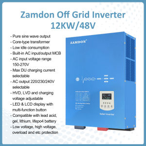 Zamdon Off-grid Solar Inverter 48V12KW include AC input/output MCB