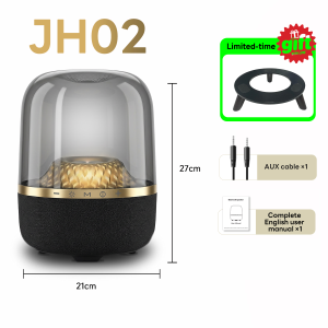 Korfly JH02 Bluetooth Speaker with Customized App Bluetooth/AUX/USB Connections Powerful Bass Stereo Sound 22 Ambient Lighting Effects