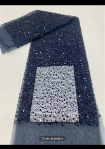 kain sequin lace fabric IMPORT tulle glitter wedding dress gaun per 50 cm