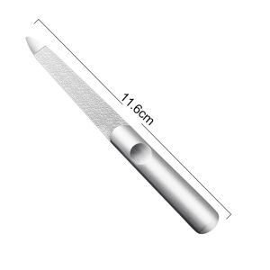 WOOLOVE 1pc Stainless Steel Double Side Nail File Styling Accessories Polish Remover For Buffer Manicure Tools For Salon Home And Travel