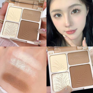 4 Colors Highlight Contour Palette Lasting Matte Nose Shadow Blush High Gloss Eyeshadow Facial Makeup Multi Function Palette Waterproof Makeup Tool