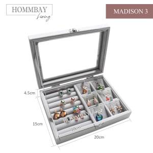 HOMMBAY LIVING Jewellery Box Jewelry Organiser Transparent Earring Necklace Accessories Storage Organizer Christmas Gift - MADISON I