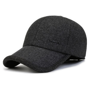 Winter Middle-aged and Elderly Mens Woolen Hat Dad Grandpa Hat Outdoor Travel Warm Ear Protection Old Man Hat Duckbill Cap