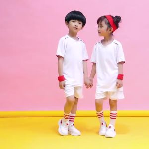 AE Childrens Football Uniform Set Customized childrens training uniforms for group purchase and competitions plain football jerseys for primary and secondary school students