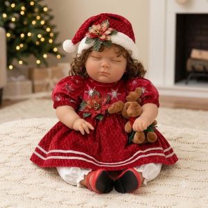 🧸 Búp Bê Bé Gái Thân Gòn Tóc Xù Nâu 60 cm = 24 inch Joseph Reborn Vinyl Doll PVN10235