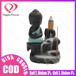 Tempat Bakar Dupa Aromaterapi backflow incense burning smoke design buddha kecil