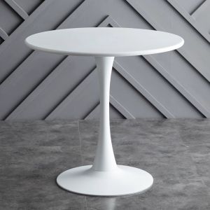 โต๊ะกาแฟทรงกลม โต๊ะกลมสไตล์โมเดิร์น สีขาว  กว้าง 60 cm【รุ่นยอดนิยม】