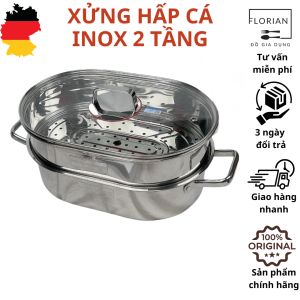 Nồi hấp cá 2 tầng xửng hấp to 2 tầng xửng inox hấp cá xửng hấp inox 2 tầng xửng inox 304