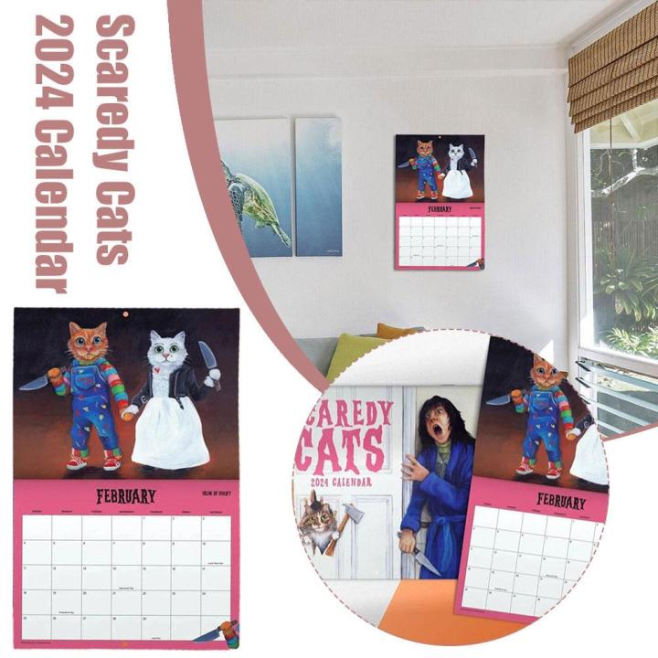 Scaredy Cats 2024 Monthly Calendar New. Q5D8 Lazada Singapore