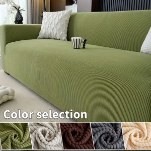 【Super low price】High Elasticity Corduroy Sofa Covers All Season Thin Striped Full Coverage Armchair Protector Solid Couch Covers for Living Room