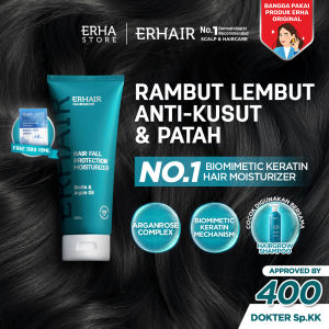 ERHAIR Hairgrow Hairfall Protection Moisturizer 200ml - Conditioner Rambut Rontok Patah dan Kering | Anti Frizzy & Berkilau | Conditioner Anti Rontok | Biomimetic Keratin & Biotin