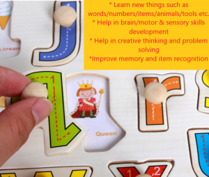 MyKid Palace Toddler Montessori Wooden Puzzle Toy with Knobs [SG SELLER]