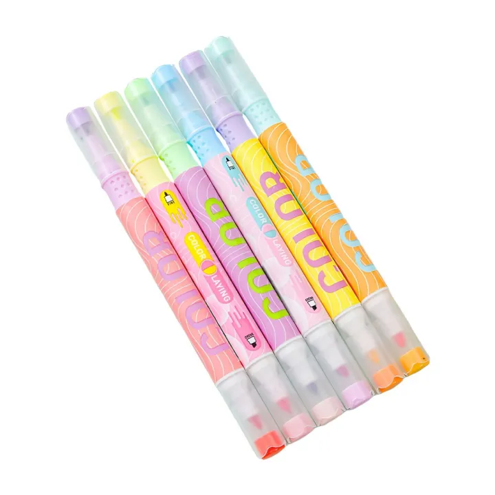 ONE-A114%20Highlighter%20Pastel%202%20Sisi%20Isi%206pcs%2012%20Warna%20/%20Spidol%20Penanda%20Teks%20Set%20Alat%20Tulis%20Sekolah%20-%20Image%204