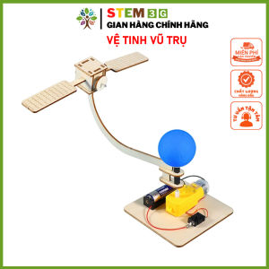 [STEM Vũ trụ] Mô hình stem Vệ Tinh Quay Quanh Trái Đất. Bộ đồ chơi lắp ráp gỗ diy khoa học kỹ thuật cho bé. stem3g