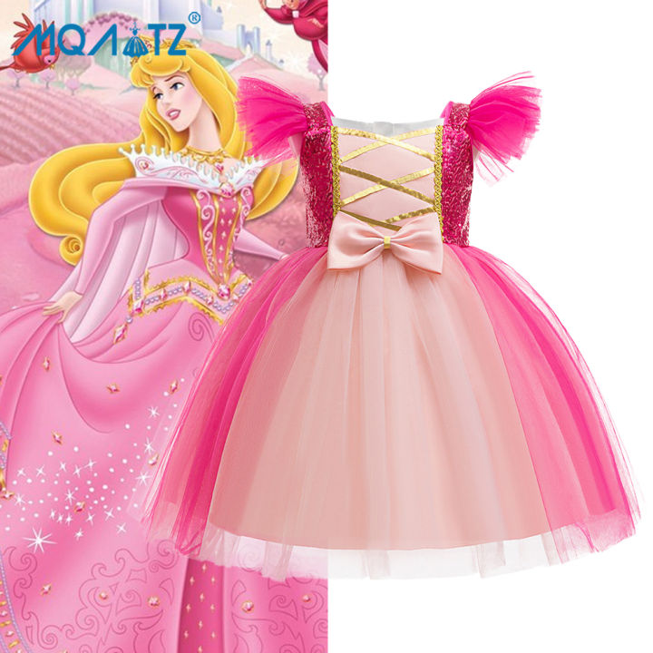 MQATZ Sleeping Beauty Aurora Princess Dress for Girls Fancy