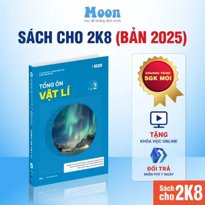 Sách ID Tổng Ôn Vật Lý Lớp 12 Chương trình mới - Dành cho 2k7 Luyện thi THPT và Đánh giá năng lực (ĐGNL) 2025 Moonbook