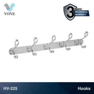 VONE Gantungan Baju Handuk Cantolan Kamar Mandi Hook 5 Kait Stainless Black