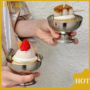[Buytra] Ice Cream Cups Salad Bowl Stainless Steel Bowl Dessert Fruit Plate Snack Dish Party Supplies