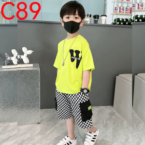 Terno for Kids Boy Neon Green & Racing-Themed Short (porma look) 1-5yrs old C89