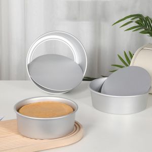 ANGFEW Round Cake Pan 4-10inch Removable Bottom Baking Mould Deep Anodized Pudding Mold Kitchen Tools