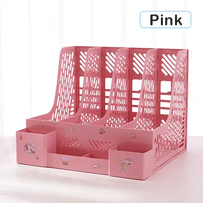 File Storage Rack Office File Box Grid Desktop Storage File Case Data Storage File Holder Student Office Supplies