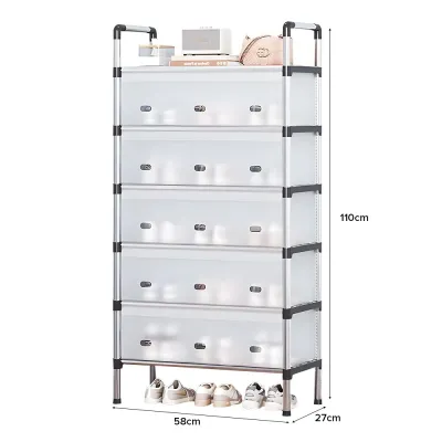 (JIJI.SG) TITAN Dustproof Shoe Rack /Steel/ PP / 4 Tier / 5 Tier / 6 Tier / 7 Tier