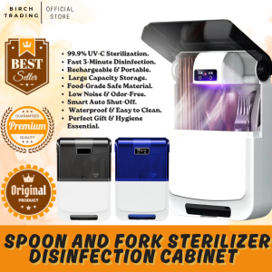 Top Seller SPOON & FORK UV STERILIZER & DISINFECTION | 2-in-1 Disinfection & Hot Air Drying | Large Capacity UV Light Disinfection Box Cabinet | Effective Kills 99.9% Bacteria & Moisture in 10 Seconds | UV-C Germicidal Disinfectant for Utensils