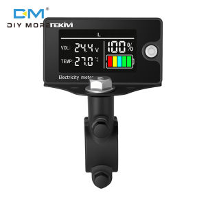 แรงดันไฟแสดงผลแบบดิจิตอล LCD และตัวบ่งชี้ไฟฟ้า DC 8-100V แบตเตอรี่เหล็กลิเทียมกรดใช้ได้ทั่วไปพร้อมหน้าจอแสดงอุณหภูมิ