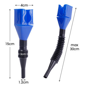 【WOKEN】2PCS Car Motorcycle Telescopic Hose Filling Funnel Universal Foldable Engine Oil Funnel Petrol Filter Transfer Funnel Car Accessories
