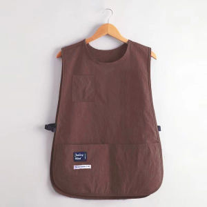 Waterproof Vest Apron Oilproof Kitchen Workwear Big Pocket Barista Waiter Cooking Bbq Cafe