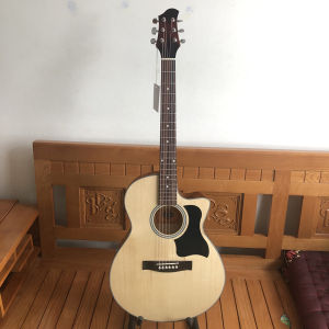 Đàn guitar acoustic DVE70 ghita giá rẻ vô đối dành cho học sinh dây sắt cần thẳng Duy Guitar Store Tặng combo giáo trình bao da capo phụ kiện