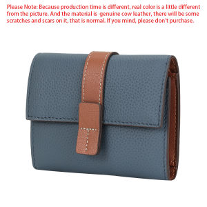 Royal Bagger New Women Short Wallet Genuine Cow Leather Trifold Wallets Zipper Coin Purse Fashion Contrast Color Female Small Card Holder