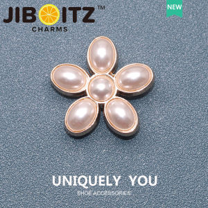 JIBBITZ cross charms หัวเข็มขัดรองเท้า Pearl Heart ดอกไม้หรู ตัวติดรองเท้า cross