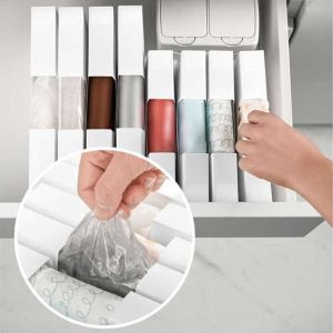 WAPKTY 3-Sizes Bag Storage Box Plastic Multifunctional Bag Dispenser Durable Wall Mounted Bag Organizer Garbage Bag