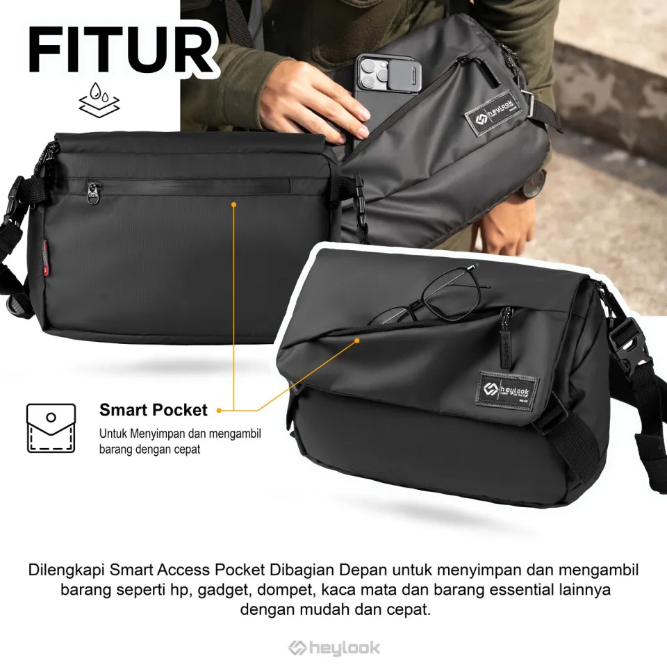 Tas Selempang Pria Volta Sling Bag Cowok Waist Bag Water Resist