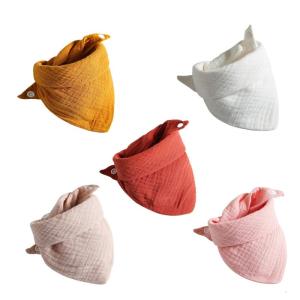 5Pcs/lot Baby Muslin Bibs Triangle Soft Cotton Bibs Saliva Towel Boys Girls Feeding Apron Bandana Drool Stuff Bibs