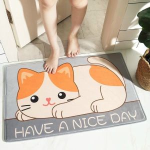 Thảm lau chân chùi chân hình thú hoa văn 3D chống trơn trượt thấm hút tốt 60x40 cm