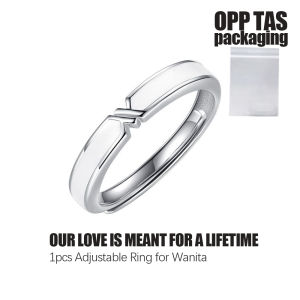 iTM Cincin Pasangan Ikatan Sepasang Silang Black Dan Permen Karet Putih Cinta Panjang Membuka Rings