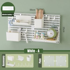 Pegboard No Drilling Install Wall Storage Display Shelf Organizer with DIY Decoration Accessories