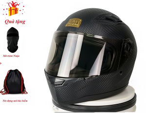 Mũ bảo hiểm fullface carbon AGU chính hãng - TẶNG MŨ TRÙM NINJA