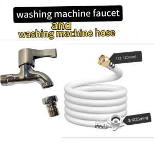 Washing machine hose with faucet / faucet outlet size 20mm / washing machine inlet size 25mm