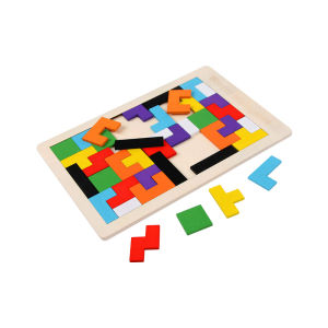 LD-M334 Puzzle Wooden Intellegence Mainan Kayu Anak / Tetris Block Mainan Edukasi Anak / Puzzle Kayu Balok Susun Rainbow Anak / Russian Block Toys Kids Import