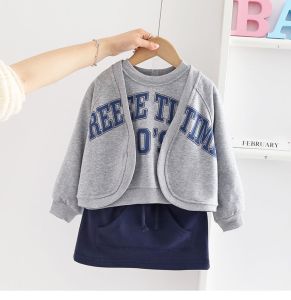 1-6 tahun Gaya Korea stelan panjang baju bayi perempuan Rompi + Jaket + Celana Pendek Set tiga potong fashion imut pakaian bayi cewek jas