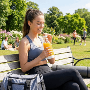 OFTBT Stainless Steel Blades Portable Electric Juicer 6 Blades Compact Lightweight Body Fruit Blender Portable Built-in Battery Fruit Juicer Cup Home Use