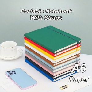 A6 Notebook 80 Pages Elastic Binding Business Notebook Student Diary Notepad Office School Supplies