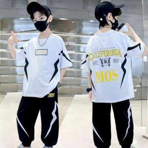 2026 Terno For Kid Boy 6-12yrs Trendy T shirt+Pants Sporty Loose Street Style OOTD For Kids Boy Outfit For Kids Boy
