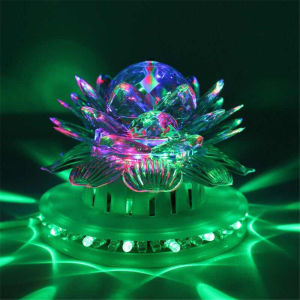 New RGB LED DJ Disco Stage Light Auto Rotating Crystal Lotus Shape Magic Ball Christmas Bar Holiday Party KTV Projector Lamp